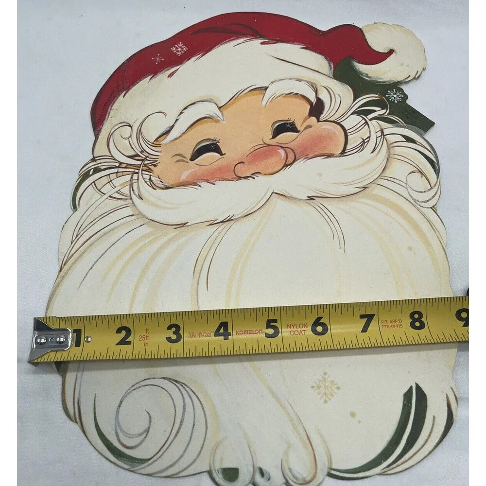 VINTAGE HALLMARK SANTA CLAUS DIECUT HOLIDAY WALL DECOR CHRISTMAS AMBASSADOR - Picture 10 of 10